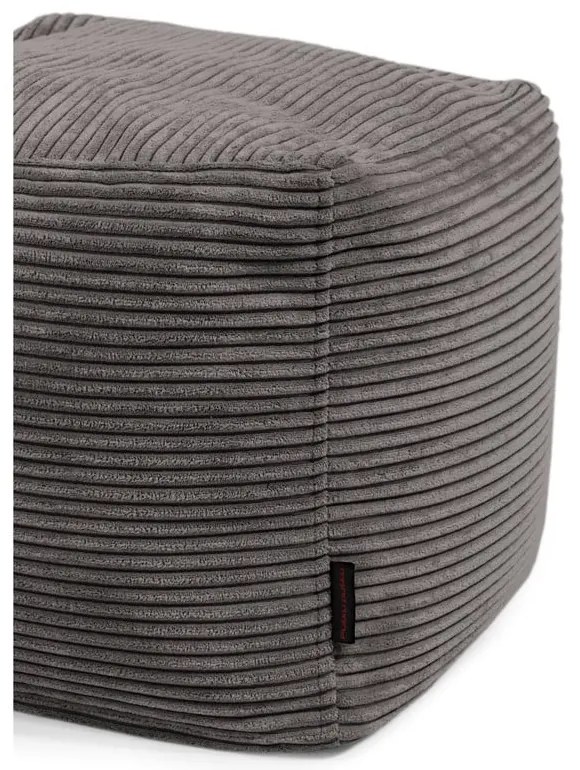 Fotoliu bean bag negru cu tapițerie din catifea reiată Up! MooG – SLOWDOWN