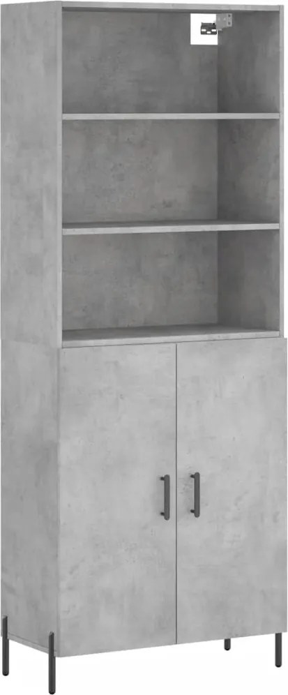vidaXL Dulap înalt, gri beton, 69,5x34x180, lemn compozit