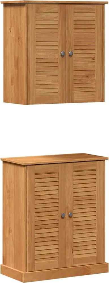 vidaXL Set de mobilier pentru baie VIGO 2 pcs Maro și Maro Miere