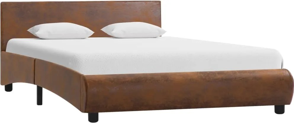 Cadru de pat, maro, 140 x 200 cm, piele ecologica