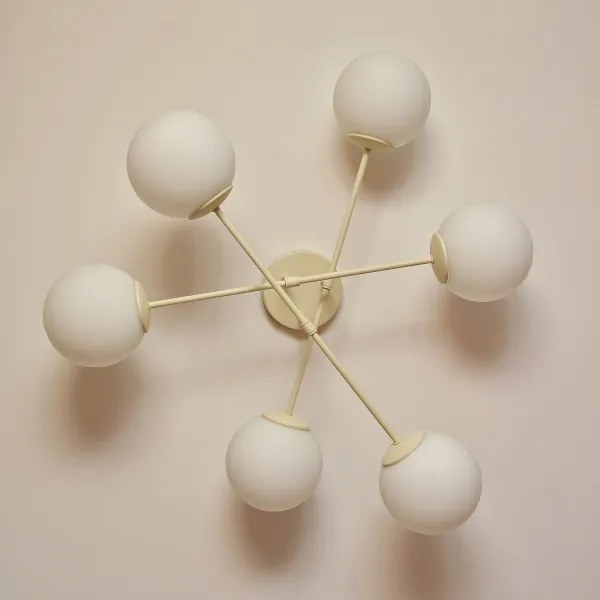 Lustră aplicată MOON, 6xE27/15W/230V, crem