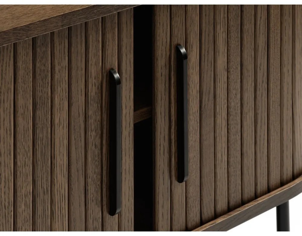 Masă TV maro cu aspect de lemn de stejar 120x56 cm Nola – Unique Furniture