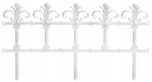 Gard de gradina decorativ, din plastic, alb, set 6 buc, 3.72 m x 34 cm