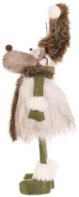 Decorație de Crăciun Sob în picioare, înălțime 45cm, verde/alb