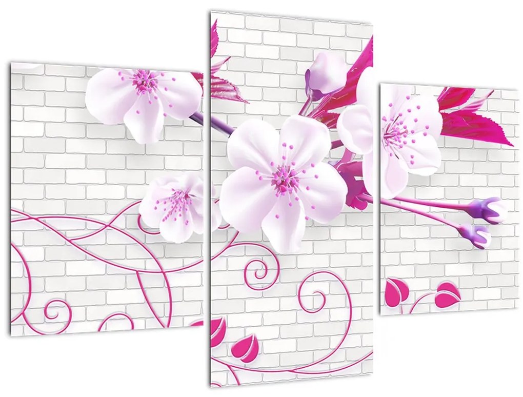 Tablou cu creangă înflorită (90x60 cm)