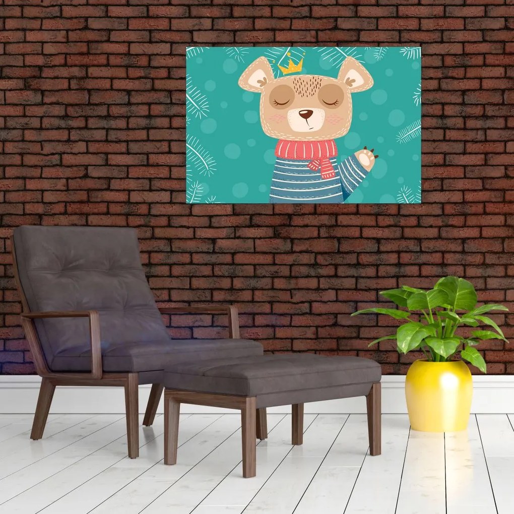 Tablou - Ursulețul fluturând labuța (90x60 cm)