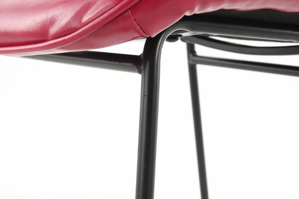 Set 2 scaune piele artificiala Cora roz/rosu