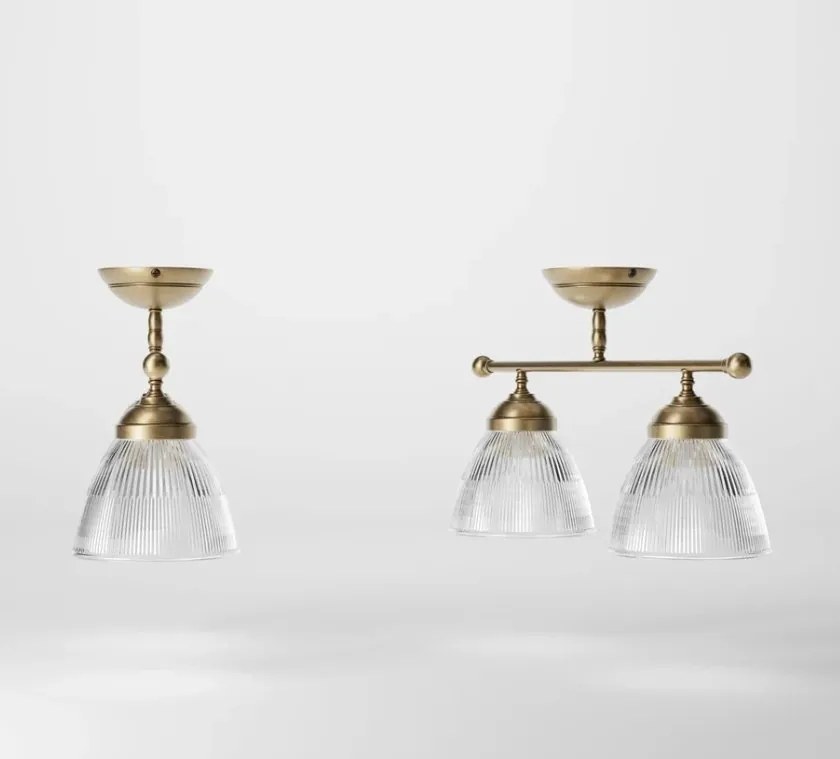 Lustra stil neoclasic din alama si abajur ceramic Elide