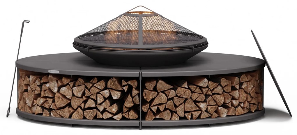 Blumfeldt Firebowl Ebeko 3 în 1, poate fi folosit ca grătar sau masă, grătar pentru grătar + protecție împotriva scânteilor