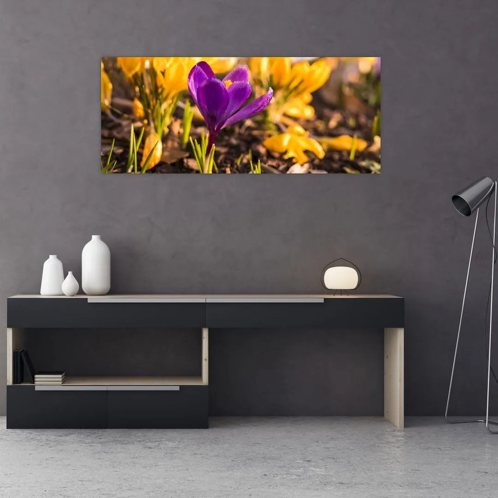 Tablou cu floare violetă (120x50 cm)