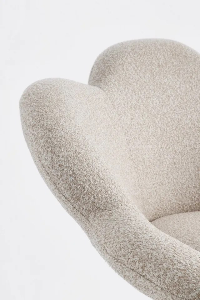 Scaun cu inaltime reglabila, bej, cu picior cromat, Fleur, Yes