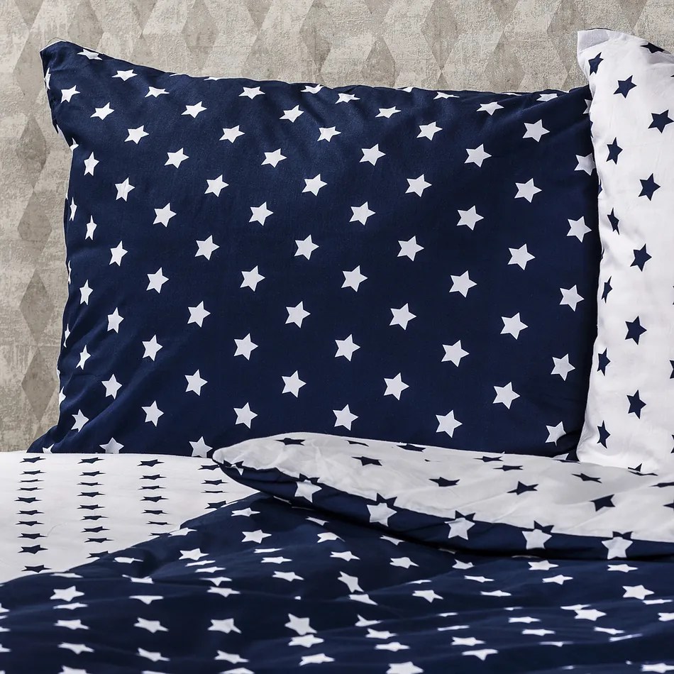 Lenjerie pat 1 pers. 4Home Stars Navy blue, 160 x 200 cm, 70 x 80 cm
