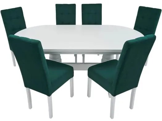SET MASA COLOR 2 FIXA 180/95/75 CM + 6 SCAUNE TAPITATE
