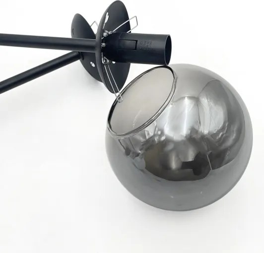 Brilagi - Lustru aplicat MALIVA 4xE14/15W/230V negru/fumuriu