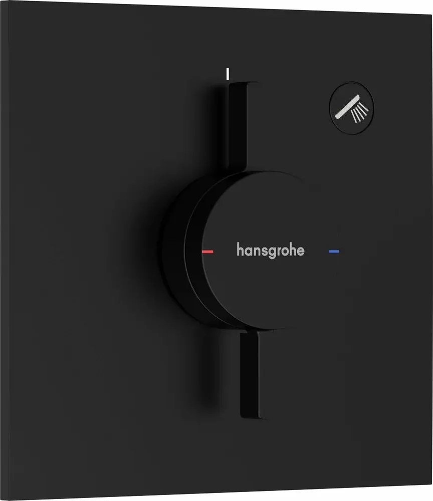 Baterie dus incastrata negru mat Hansgrohe DuoTurn E 1 functie