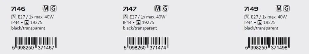 Aplica pentru iluminat exterior design modern IP44 Paravento negru
