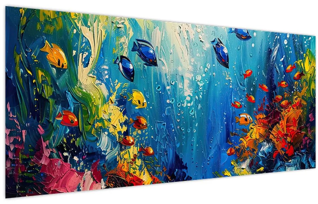 Tablou - Pictura lumii subacvatice (120x50 cm)
