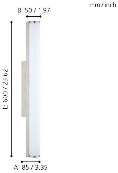 Eglo 94716 - Corp de iluminat pentru baie CALNOVA LED, 13W, 230V, IP44