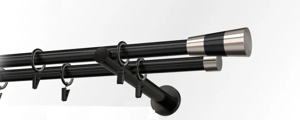 Galerie dubla PRINDERE PERETE suport universal -valeo /19 -negru (Alege marime: 120 cm)