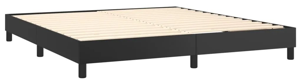 Cadru de pat box spring, negru, 180x200 cm, piele ecologica Negru, 25 cm, 180 x 200 cm