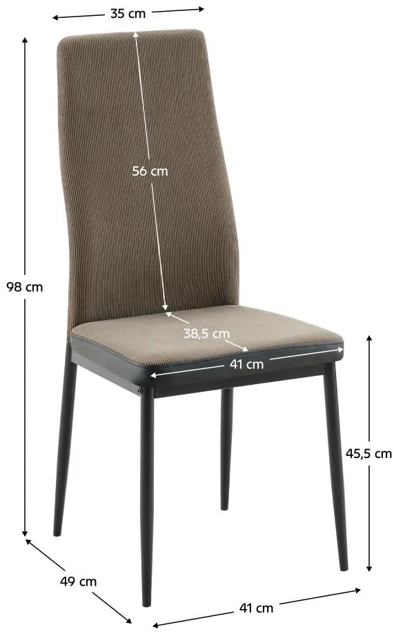 Scaun sufragerie Enrico (maro închis + negru) . 1116316