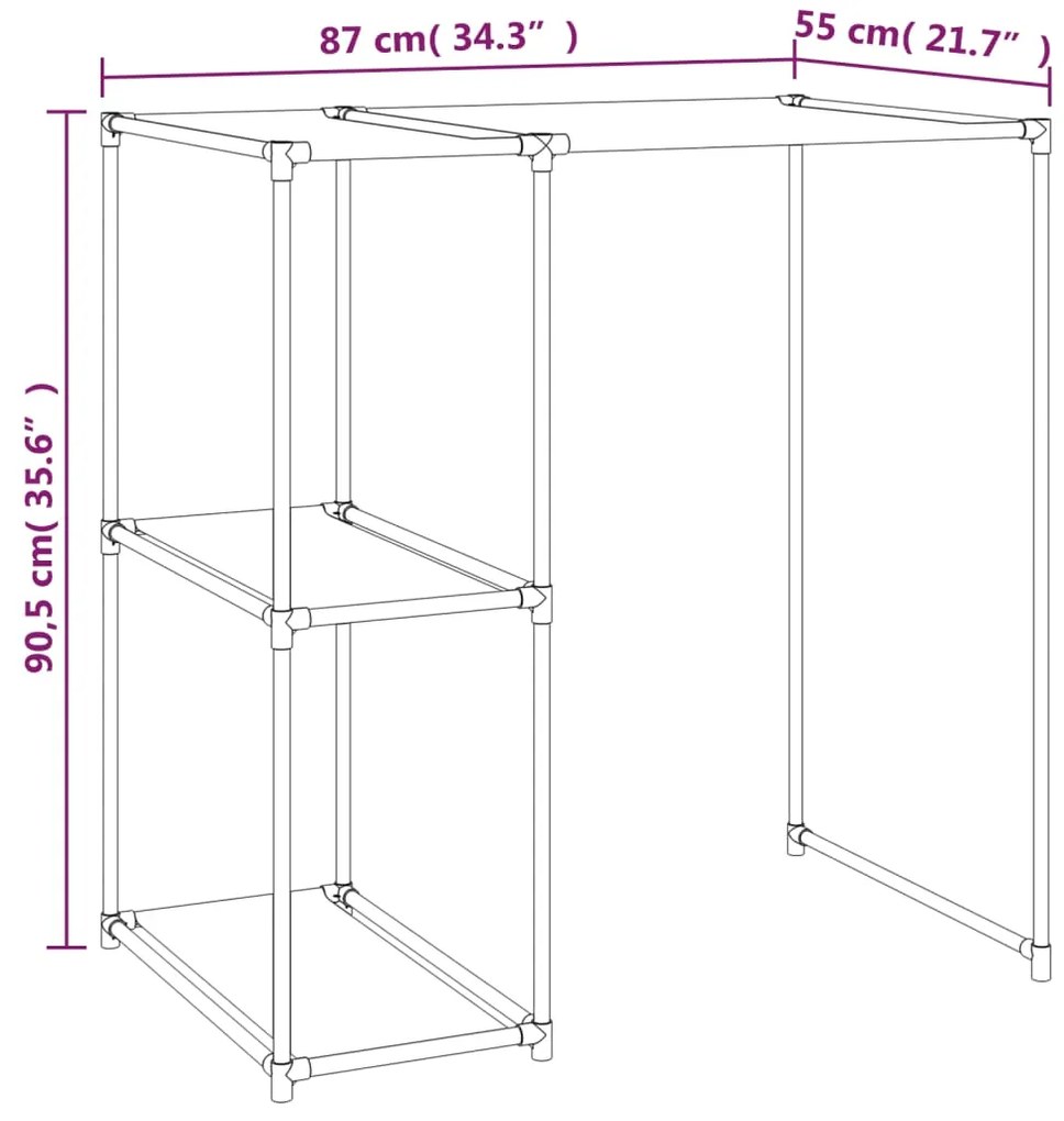 Raft peste masina de spalat, negru, 87x55x90,5 cm, fier