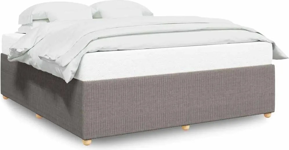 vidaXL Cadru de pat fără saltea, gri taupe, 200x200 cm, textil