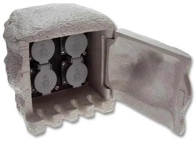 Ecolite XSTA-224G - Stâlp exterior cu 4 prize IP44