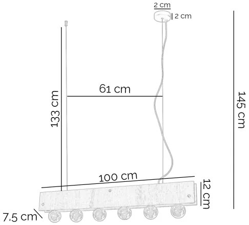 Lustră pe cablu ONLI ARGO 6xE27/22W/230V bej
