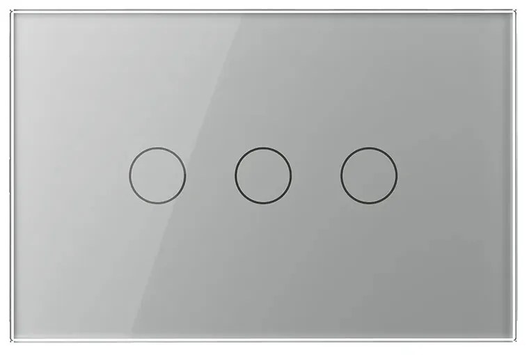Intrerupator Triplu Cap Scara / Cruce cu Touch LIVOLO din Sticla, Standard Italian – protocol ZigBee EC