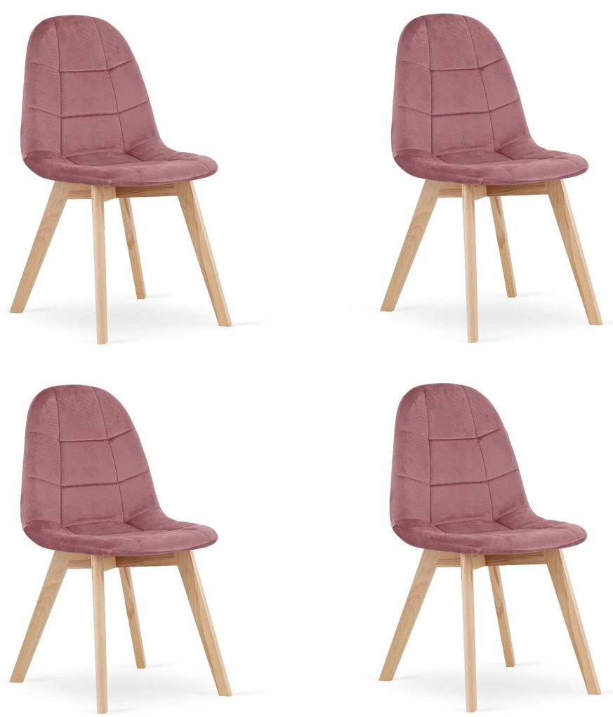 Set 4 Scaune Bucatarie/Dining Grace Roz Catifea