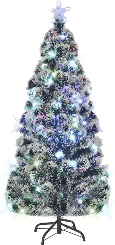 vidaXL Brad de Crăciun pre-iluminat cu suport și LED-uri, 180 cm, fibră optică