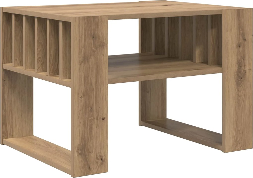 vidaXL Masă de cafea Stejar Artizanal 66 x 49,5 x 45 cm Lemn compozit