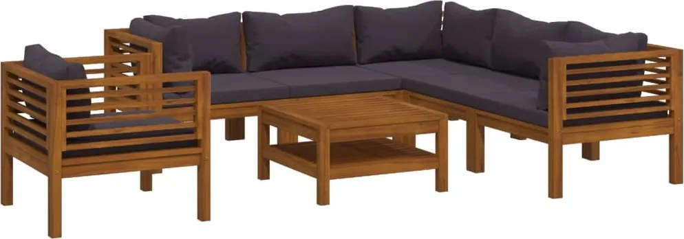 vidaXL Set mobilier grădină cu perne, 7 piese, lemn masiv de acacia