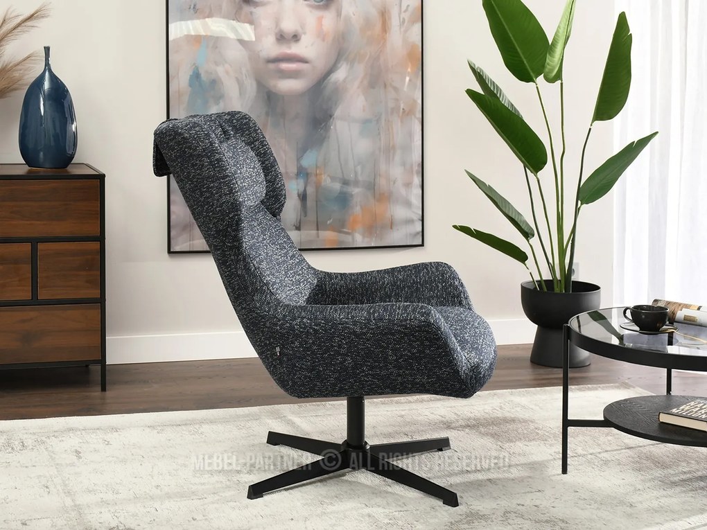 Fotoliu Irma (albastru marin + negru). Promo -19%. 1110067