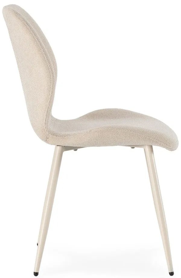 Scaune de dining crem 4 buc. tapițate Ansu – Marckeric