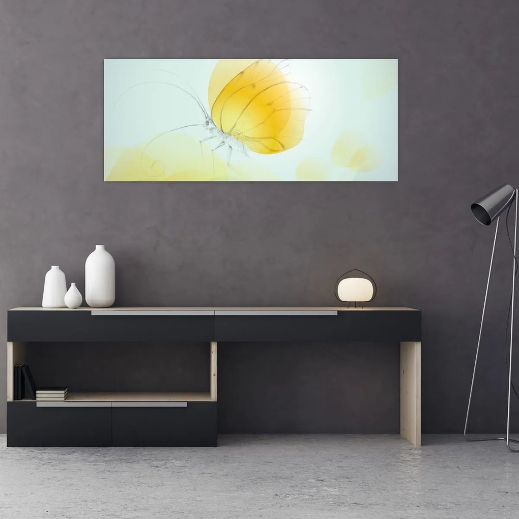 Tablou - Fluturele galben (120x50 cm)