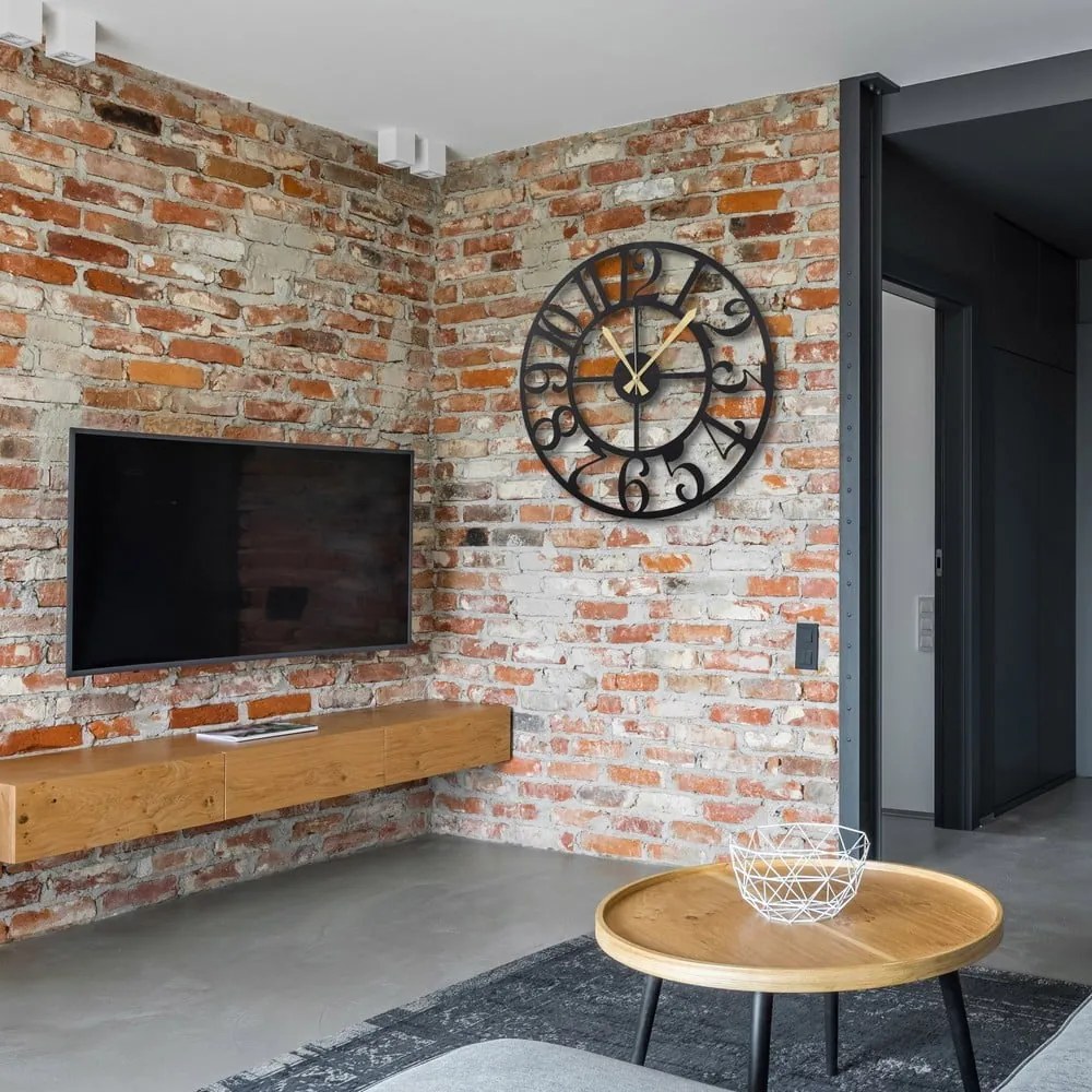 Ceas din metal pentru perete The Old Times, ø 50 cm