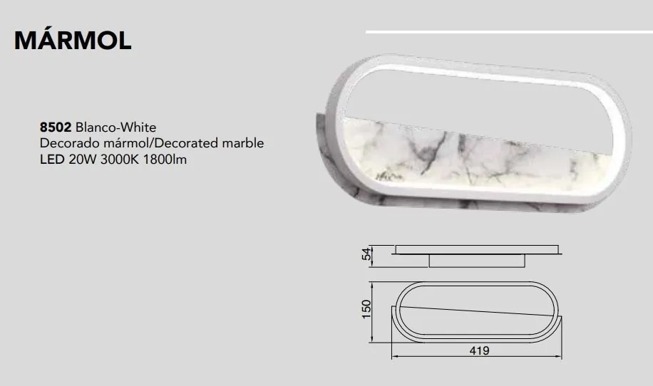 Aplica de perete LED design ambiental MARMOL
