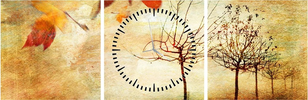 Tablou - Dispoziție de toamnă (cu ceas) (90x30 cm)