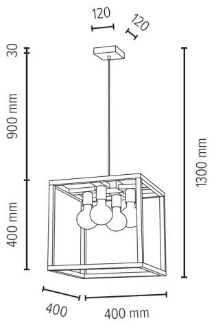 Lustră pe cablu Spot-Light 61540474 KAGO 4xE27/60W/230V