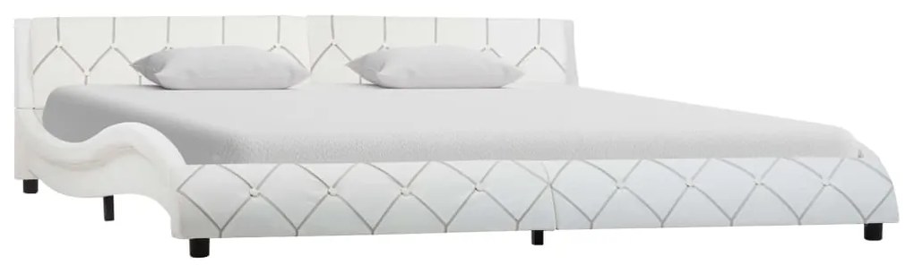 285641 vidaXL Cadru de pat, alb, 180 x 200 cm, piele ecologică