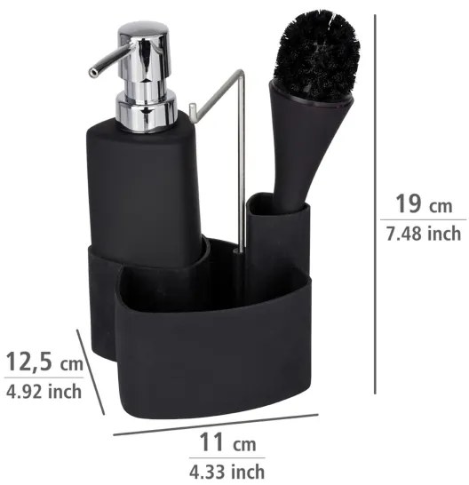 WENKO 3620127800 - Set de curățare EMPIRE 11x19 cm, negru/argintiu