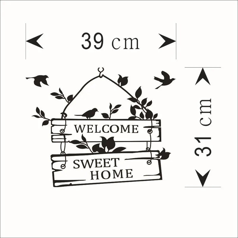 Autocolant de perete "Welcome 1" 39x31 cm