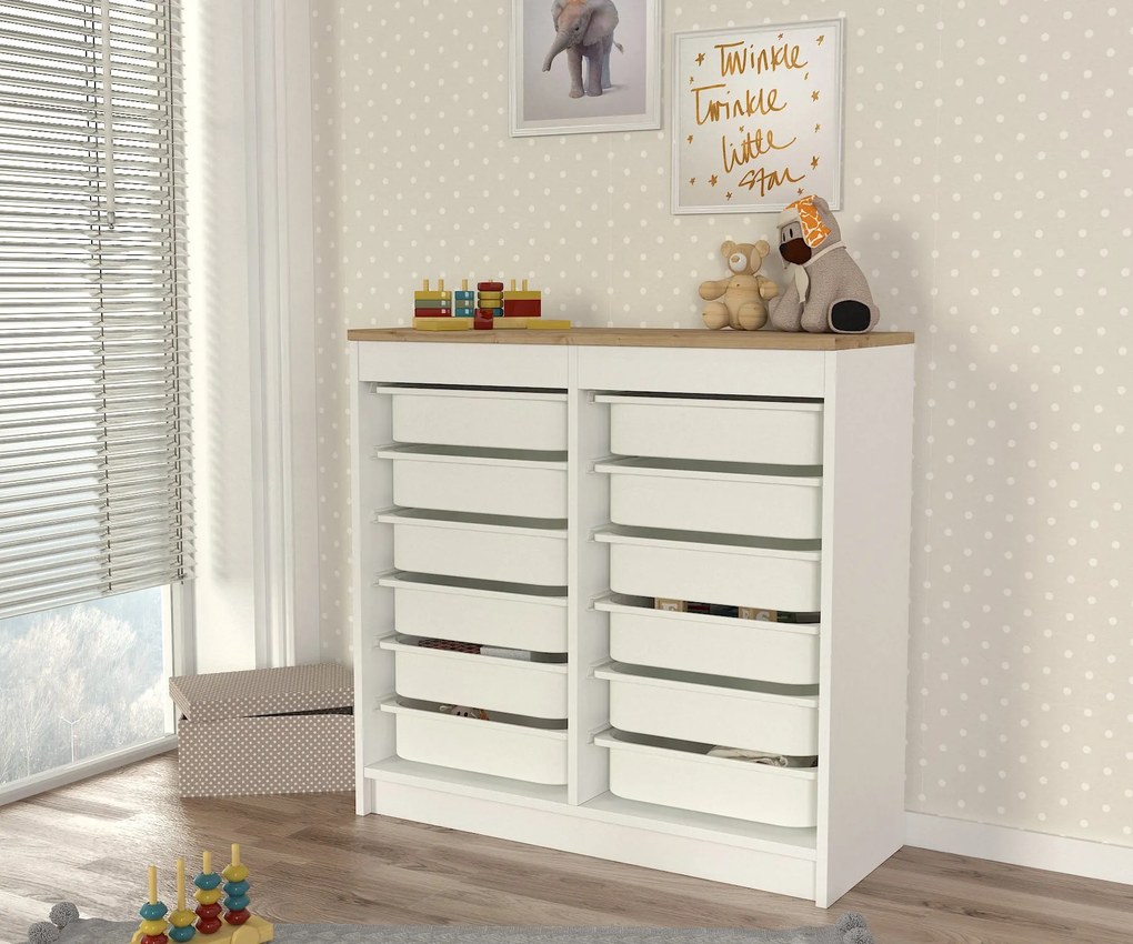 Organizator, Compact Storage, UnicUtil, 89 x 34 x 85 cm, Alb-Maro, UUORG19