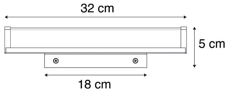 Aplică neagră 32 cm IP44 - Cascada