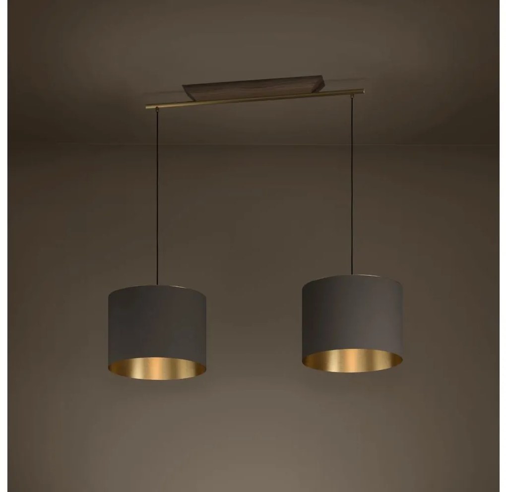 Lustră pe cablu Eglo 390336 SANTANDRIA 2xE27/40W/230V maro/auriu