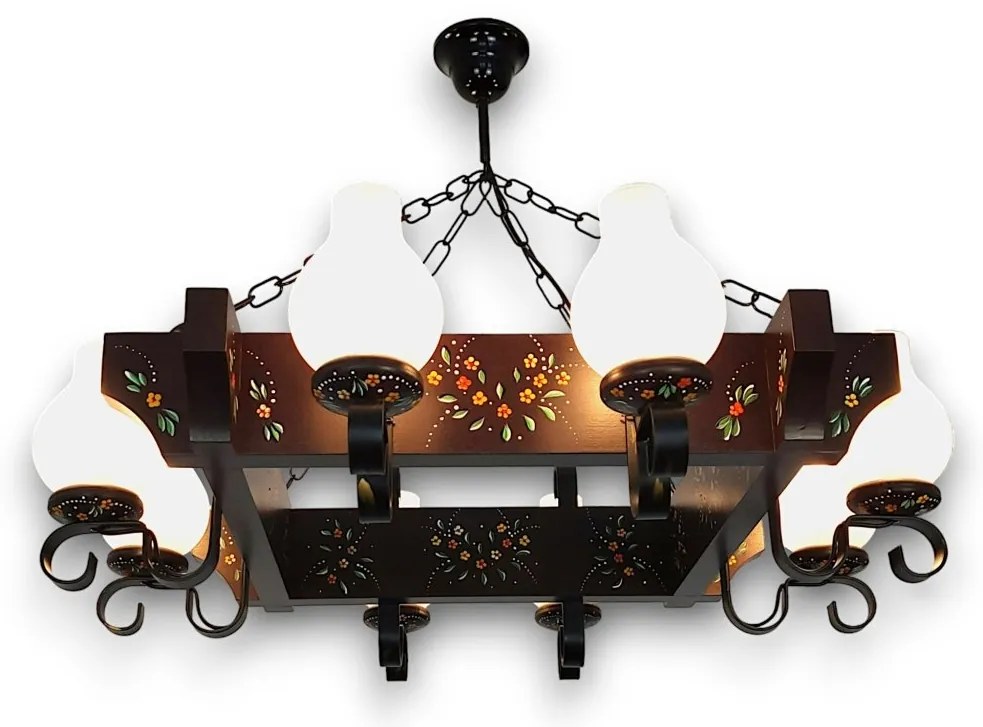 Candelabru fabricat manual din lemn pictat Queen 8L