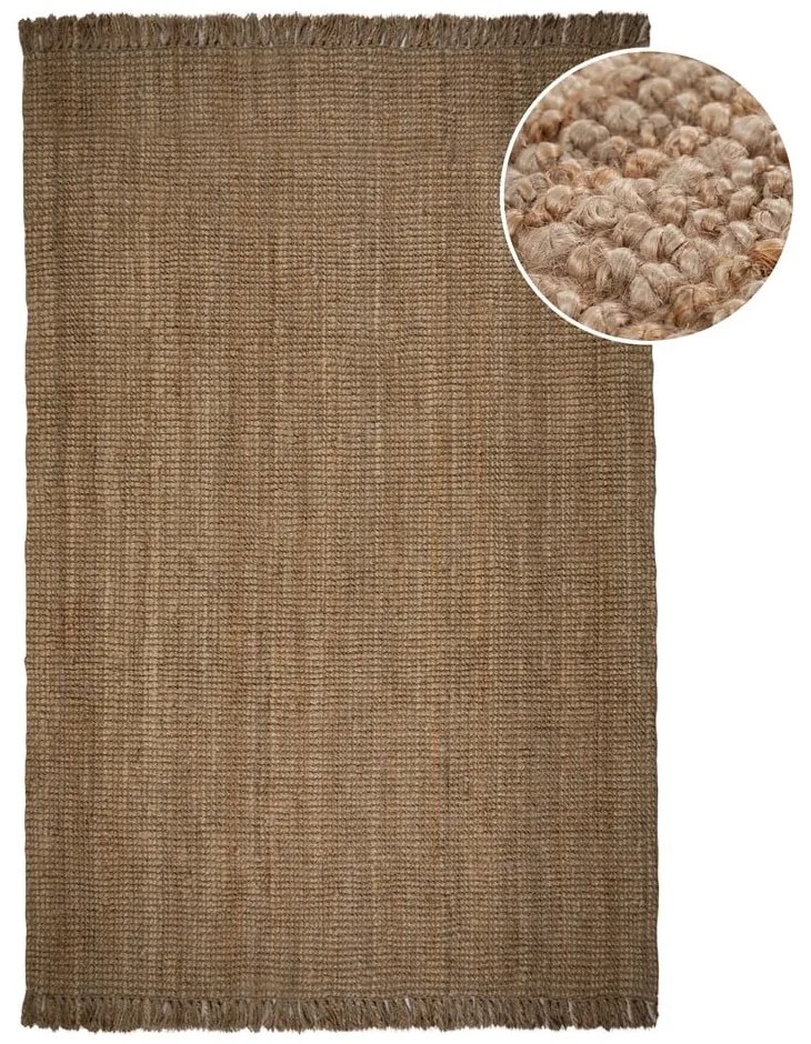 Covor în culoare naturală din iută 240x340 cm Jute Boucle – Flair Rugs