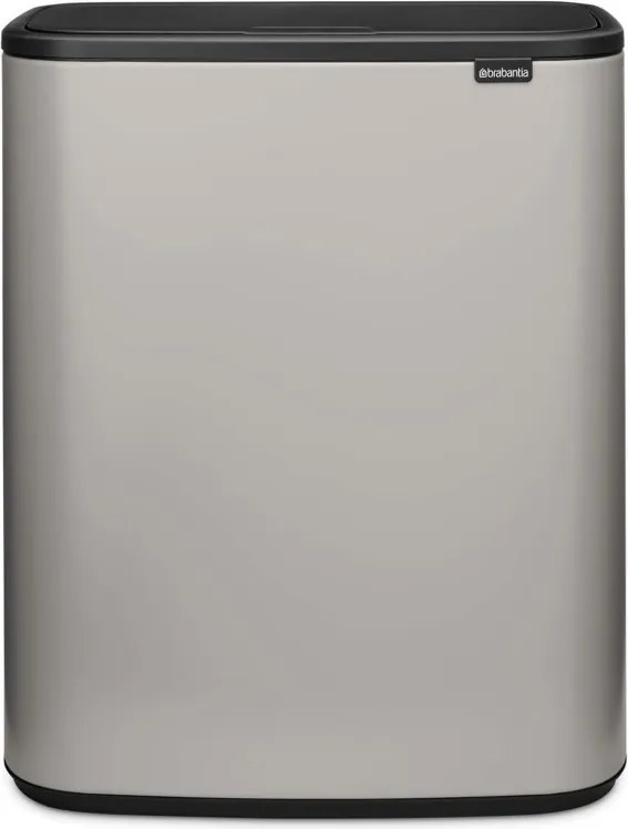 Cos de gunoi Brabantia Bo Touch 1010455, 60 l, Deschidere lina si silentioasa, Deschidere larga, Gri deschis